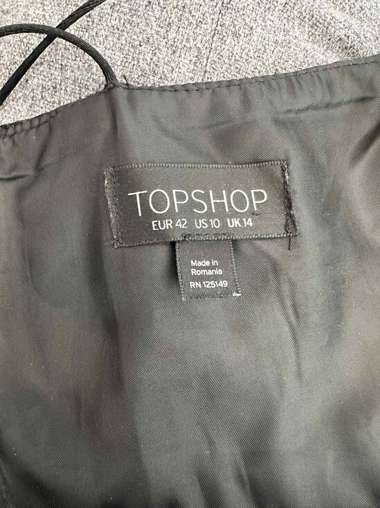 Topshop Black Satin Slip Dress with Lace Trim, Size 10 - Picture 6 of 7